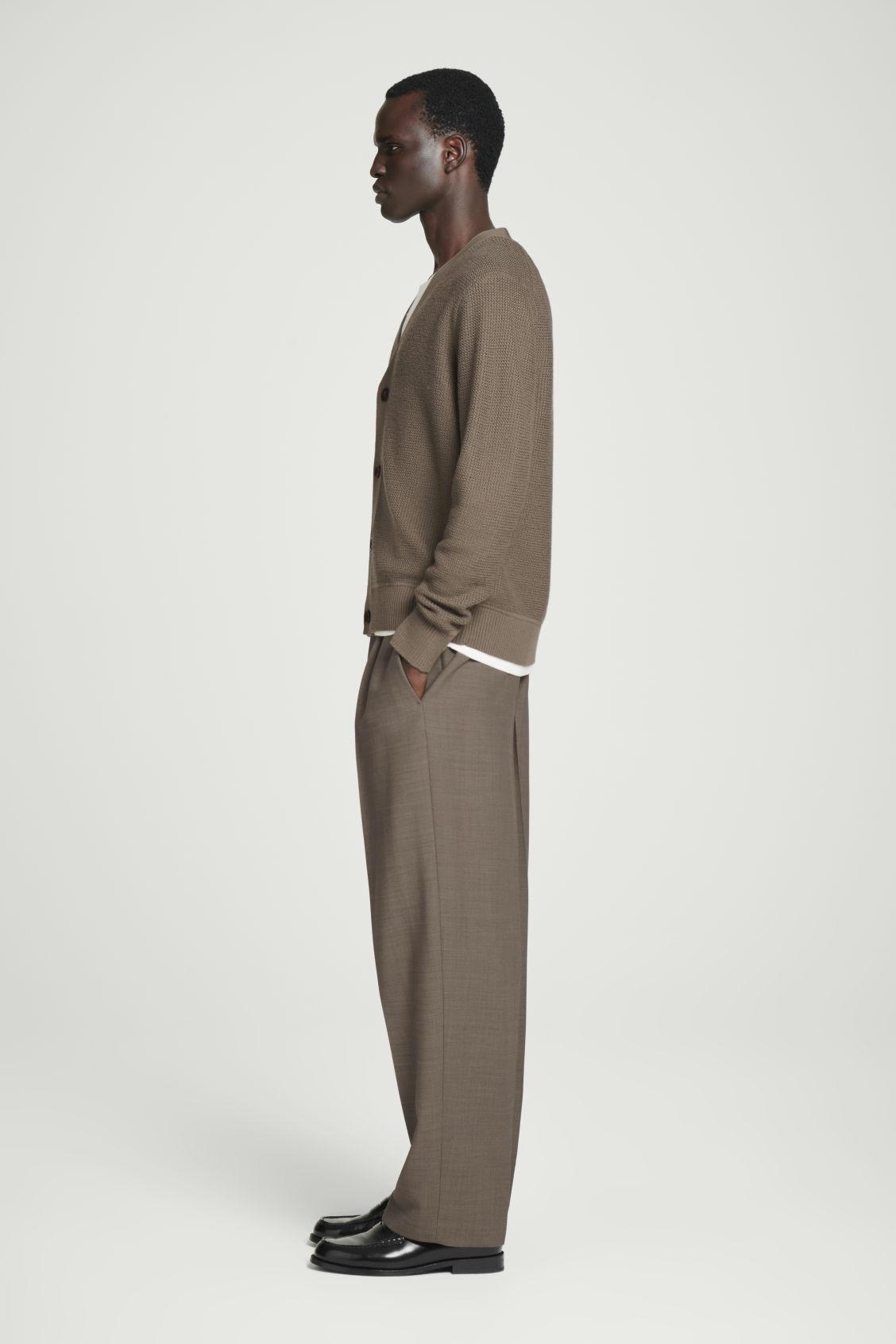 TEXTURED MERINO WOOL CARDIGAN Product Image