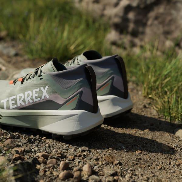adidas Terrex Agravic GORE-TEX Trail Running Shoes Silver Green 9.5 Womens Product Image