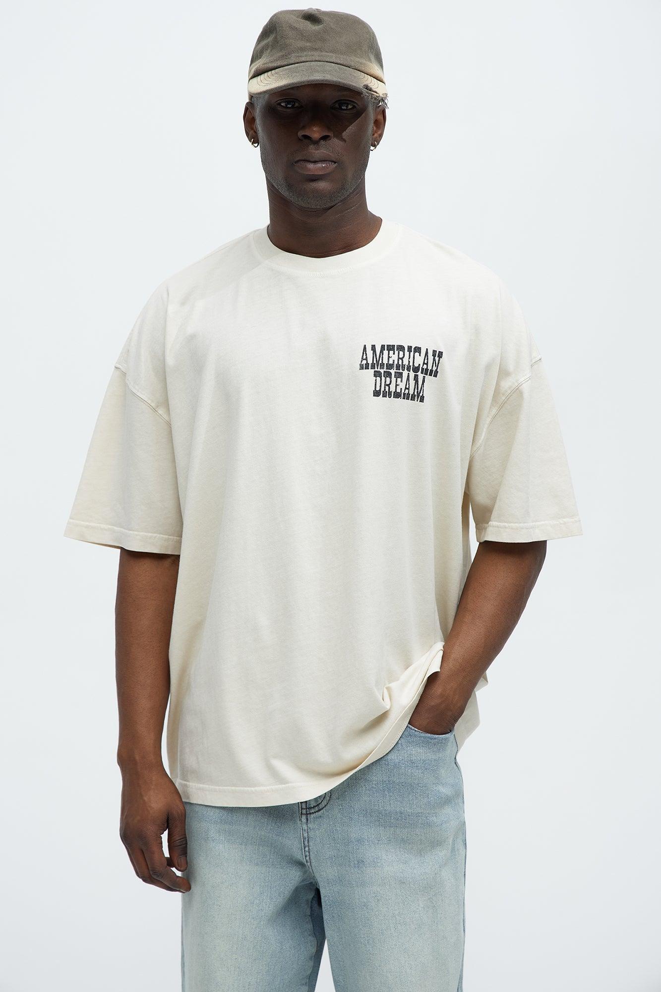American Dream Oversized Short Sleeve Tee - Cream Product Image