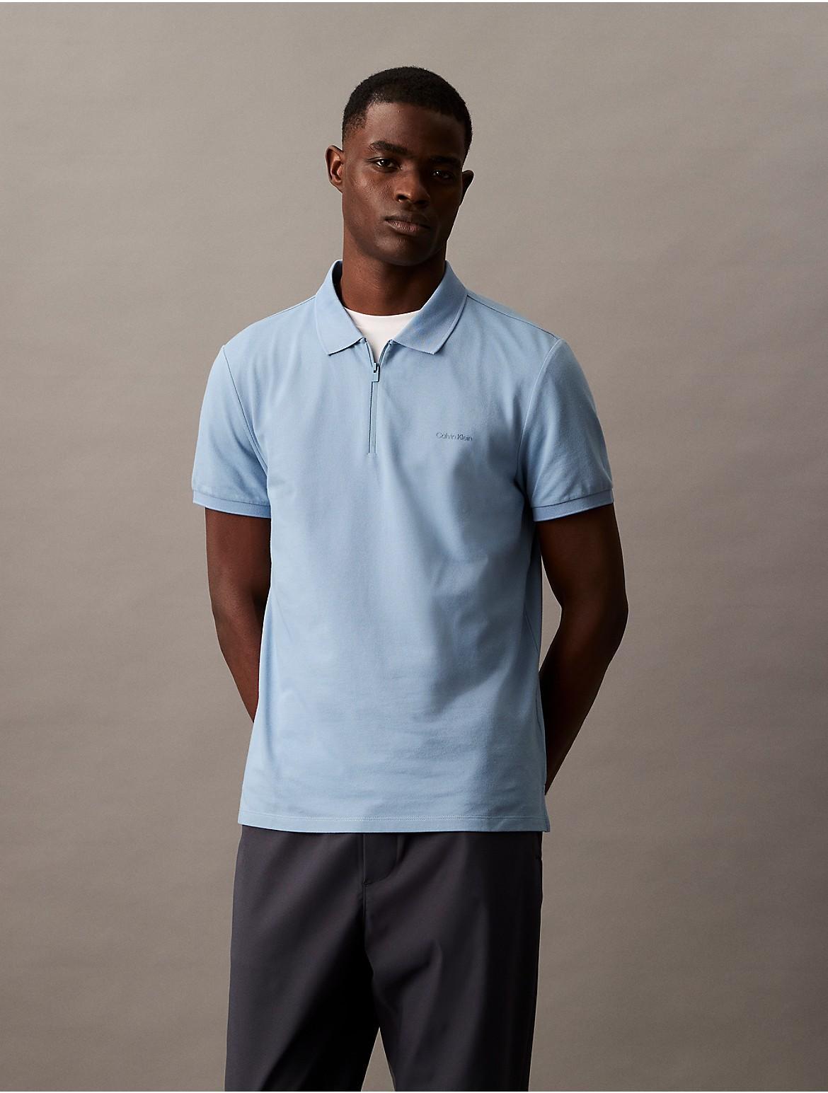 Calvin Klein Men's Tech Zip Polo Shirt - Blue - XS Product Image