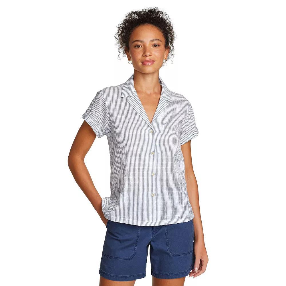 Women's Eddie Bauer Short Sleeve Packable Camp Shirt, Size: XL, White Product Image
