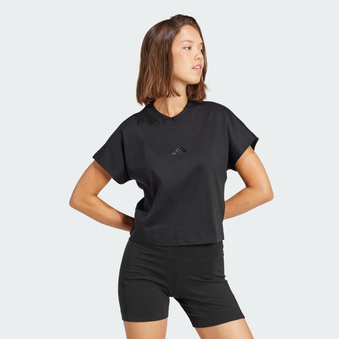 adidas ALL SZN Tee Black S Womens Product Image