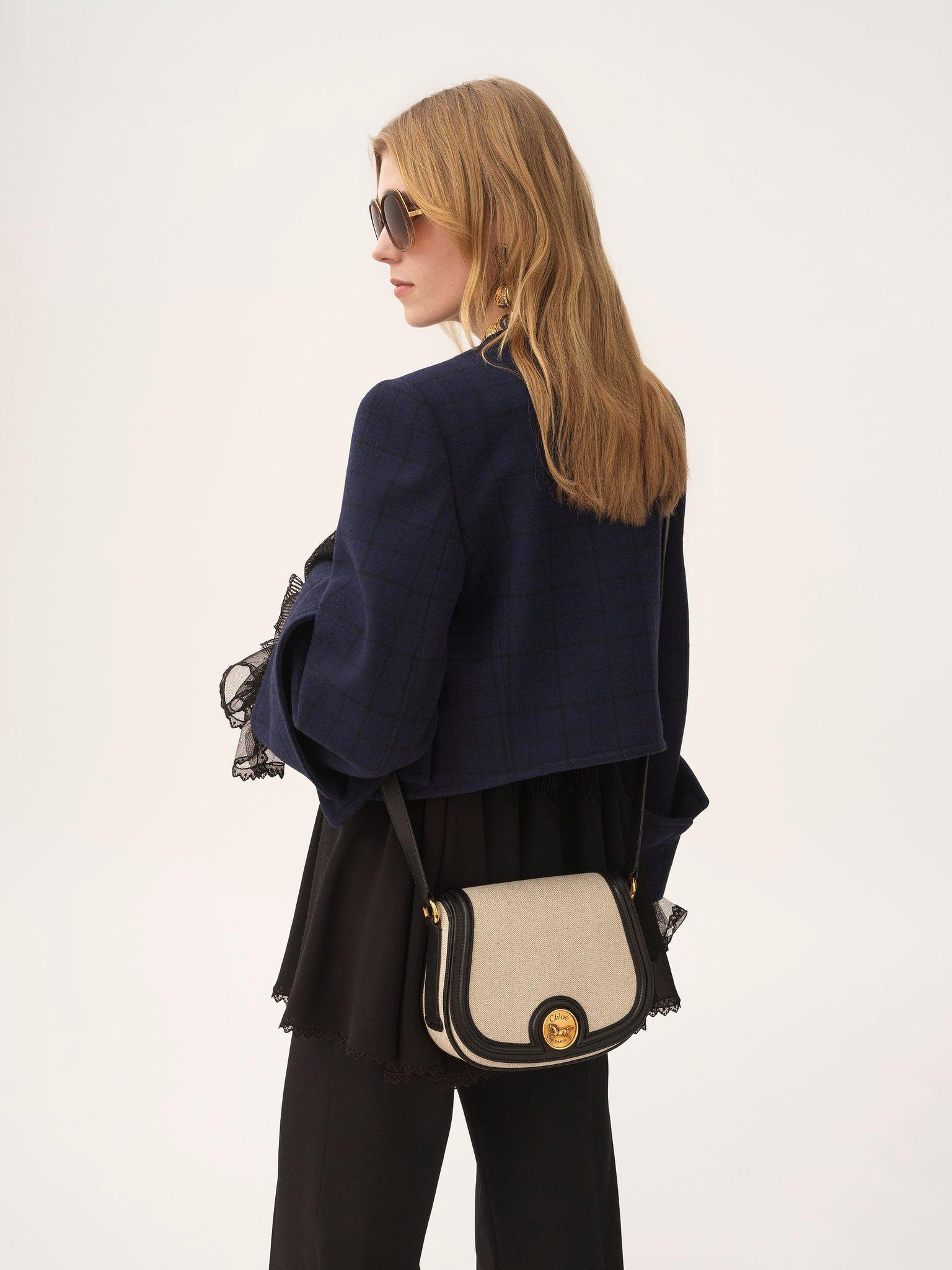 Horse Medal saddle bag in canvas & grained leather Product Image