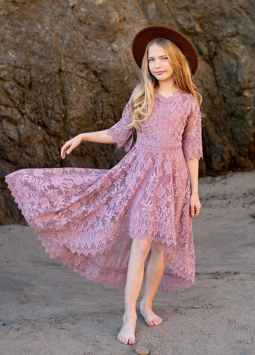 Maeby Dress in Dusty Orchid Girls Product Image