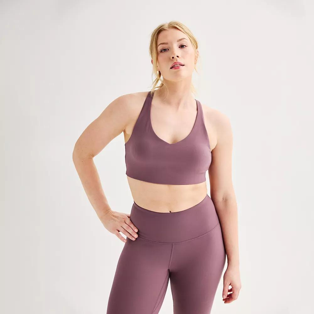 Women's FLX Affirmation V-Neck Bra, Size: Small, Mineral Black Product Image