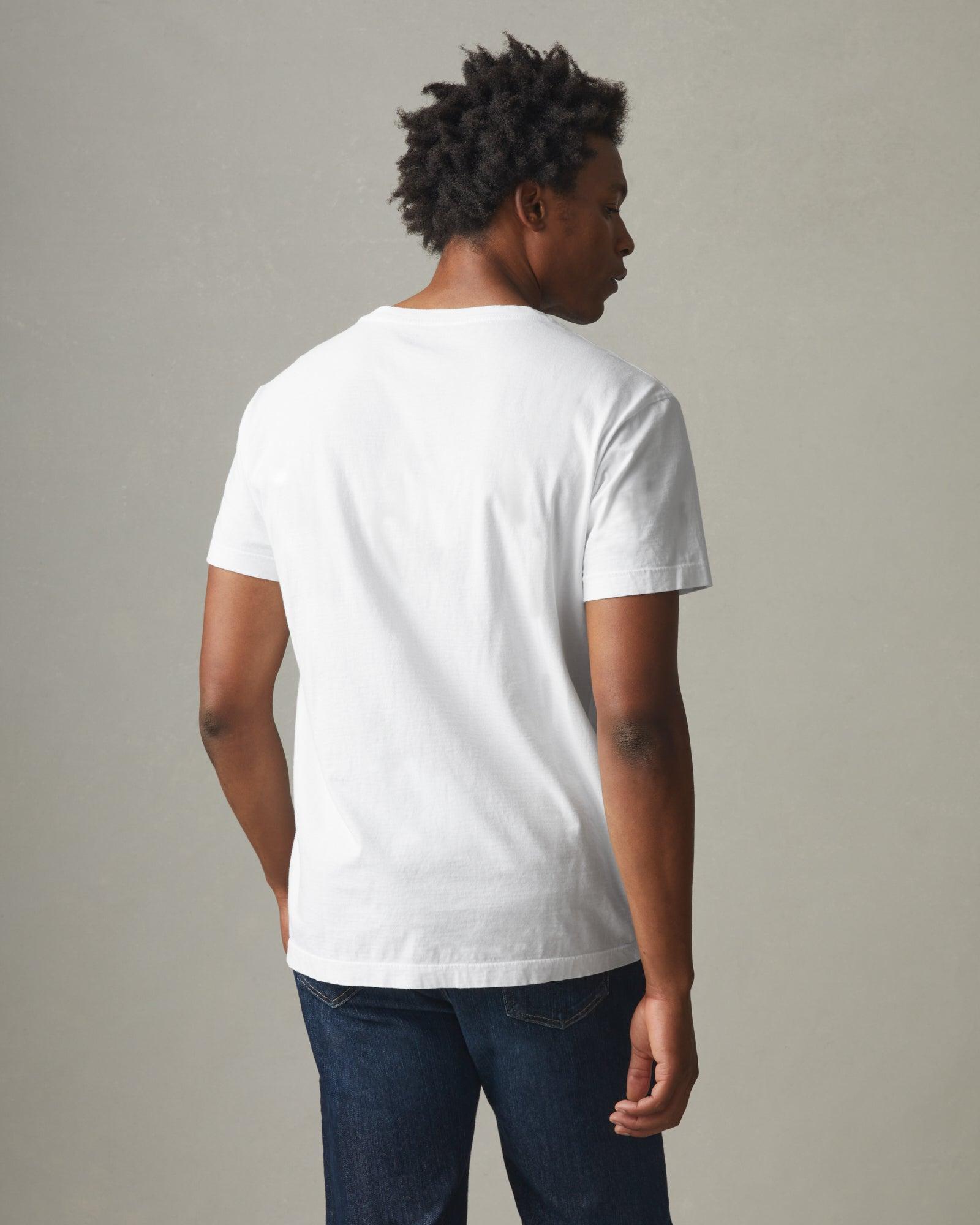 Men's Classic Cotton V-Neck Tee - White Male Product Image