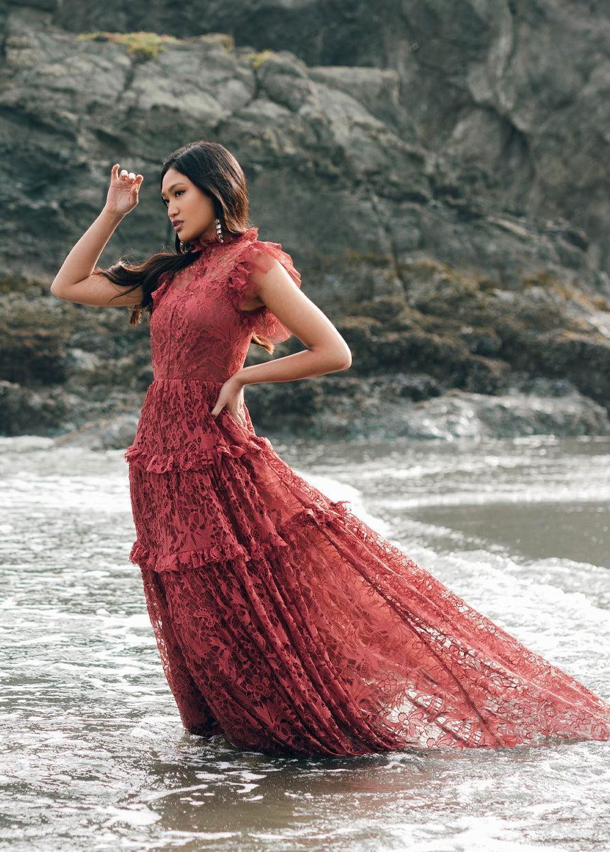 Allegra Impact Dress in Marsala Female Product Image