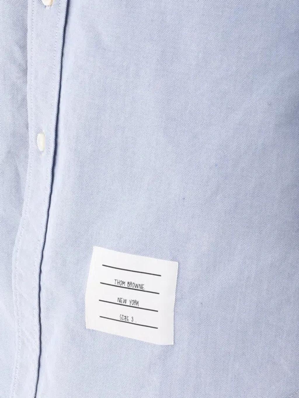 THOM BROWNE Classic Fit Cotton Button-down Shirt In Light Blue Product Image