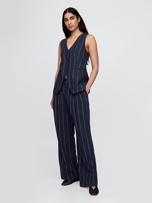 Linen-Blend Longline Vest Product Image