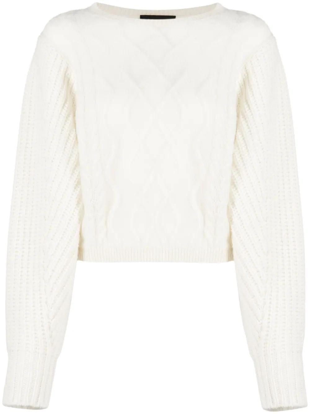 FABIANA FILIPPI Cable-knit Wool-blend Jumper In White Product Image
