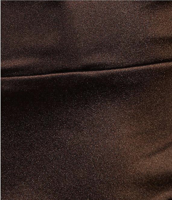 Honey and Rosie Satin Lace-Up Back Wrap Mini Dress Product Image