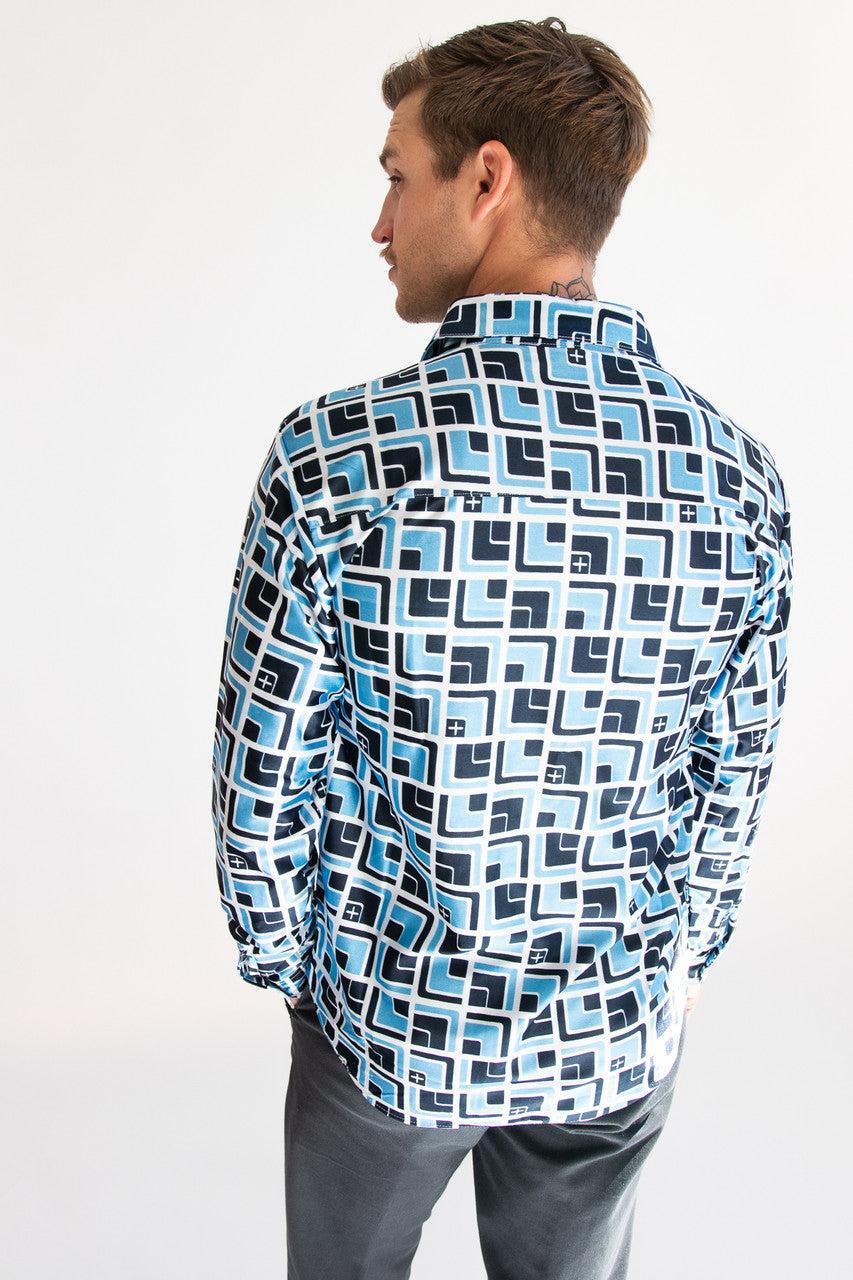 Mod 70's Square Long Sleeve Button Down Shirt Product Image