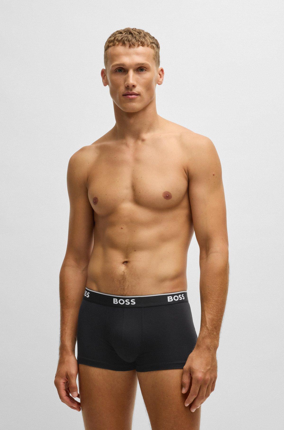 Three-pack of stretch-cotton trunks with logo waistbands Product Image