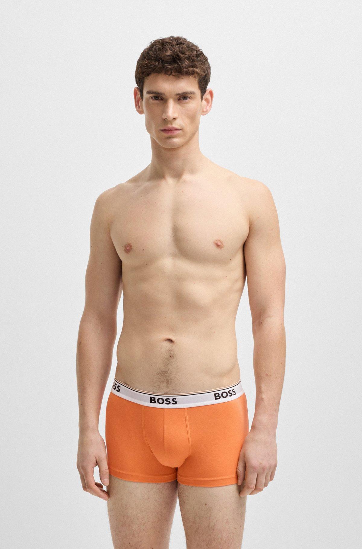Three-pack of stretch-cotton trunks with logo waistbands Product Image