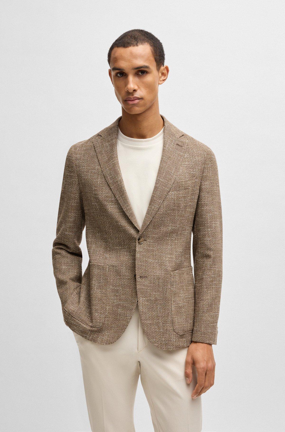Slim-fit blazer in micro-patterned stretch tweed Product Image