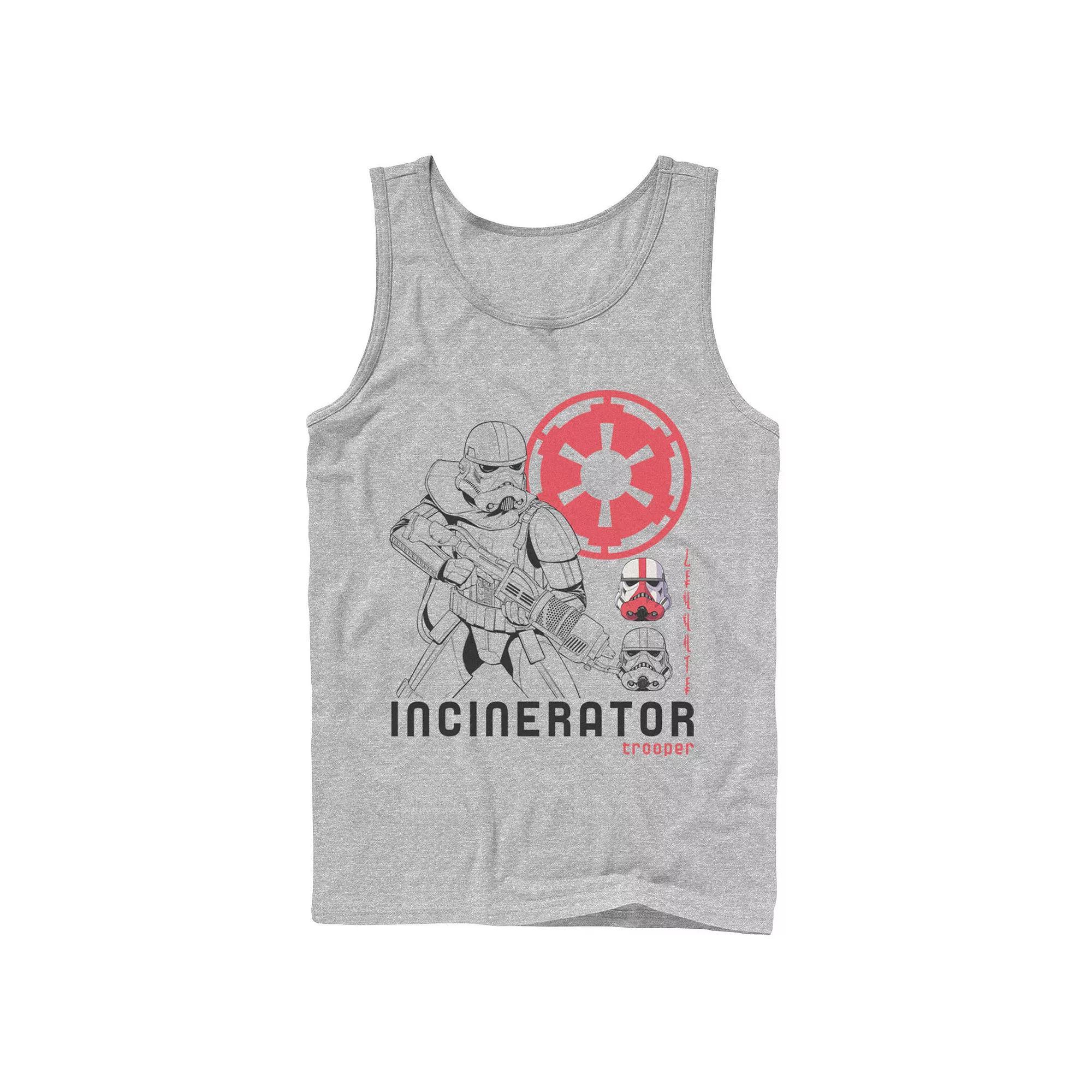 Men's Star Wars The Mandalorian Incinerator Trooper Line Art Tank Top, Size: Large, Athletic Grey Product Image
