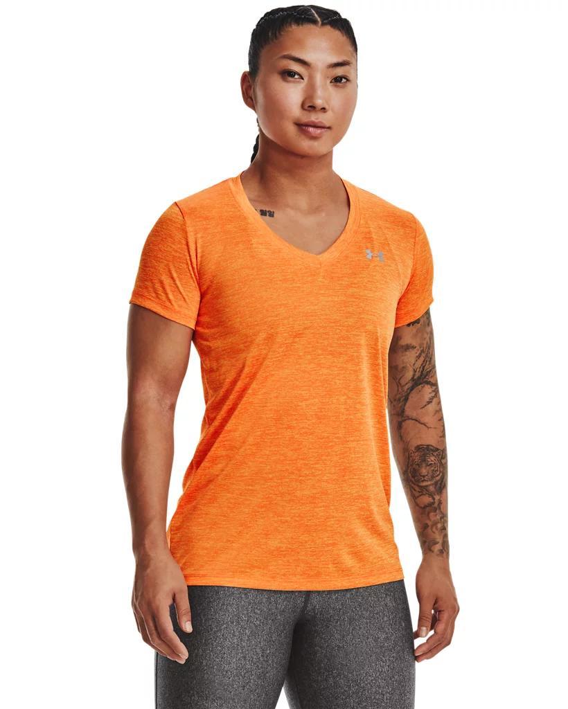 UA Tech Twist Womens V-Neck Short Sleeve Product Image