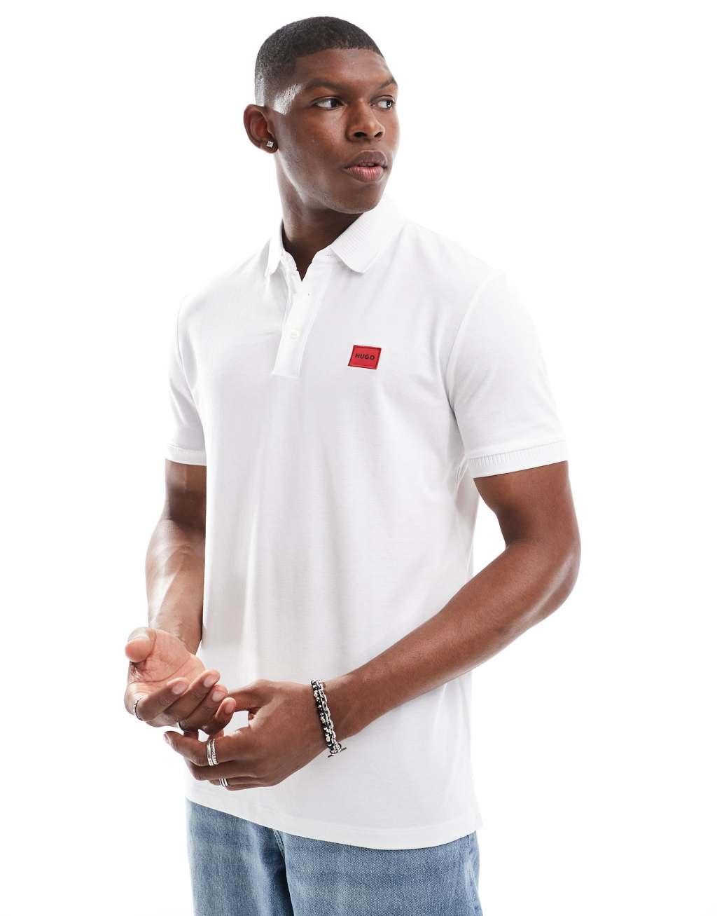 HUGO RED Dereso polo shirt in white Product Image