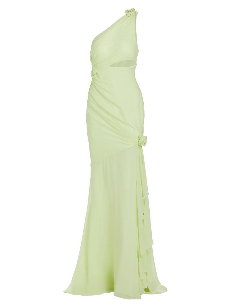 Womens Kaleb Ruffled Silk Chiffon Gown Product Image