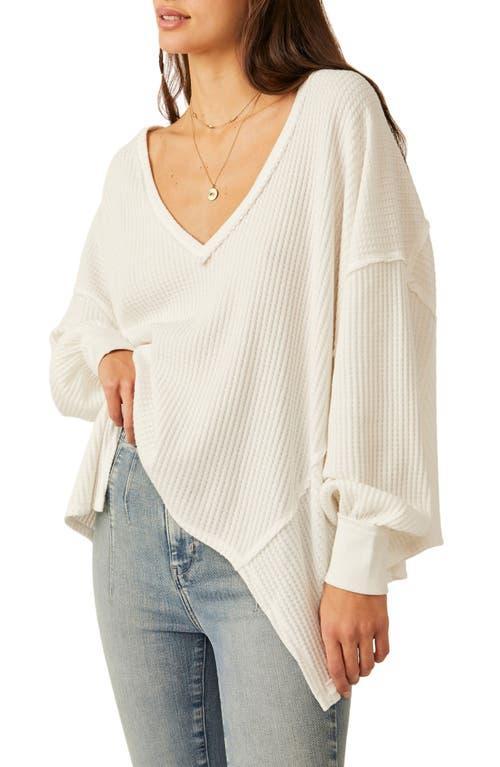 Free People Coraline Waffle Knit V-Neck Long Sleeve Thermal Product Image