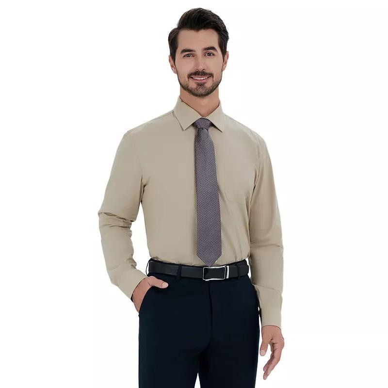Men's Bespoke Classic-Fit Dress Shirt & Tie Set, Size: XL-36/37, Beige Product Image