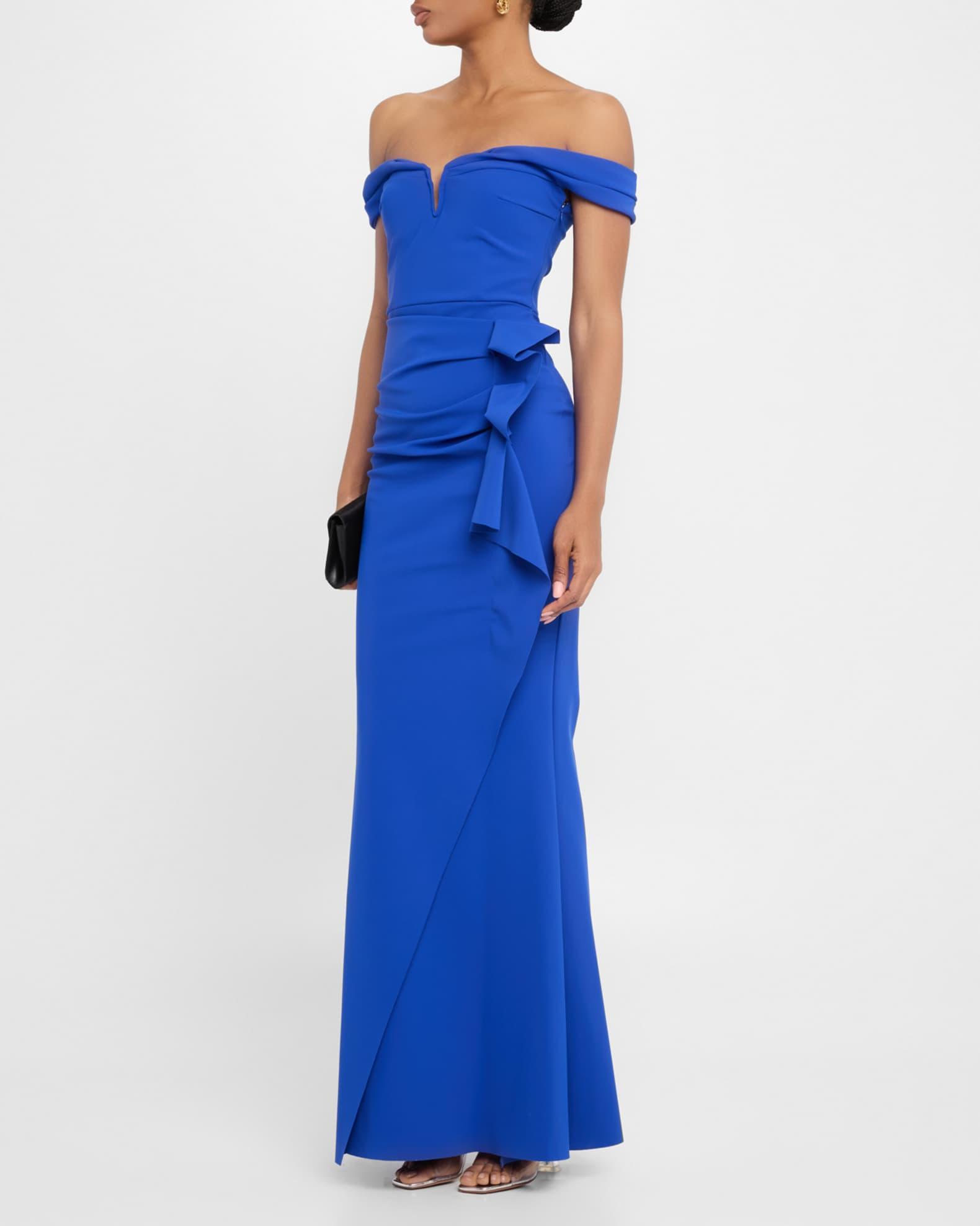 Off-Shoulder Ruffle Mermaid Gown Product Image