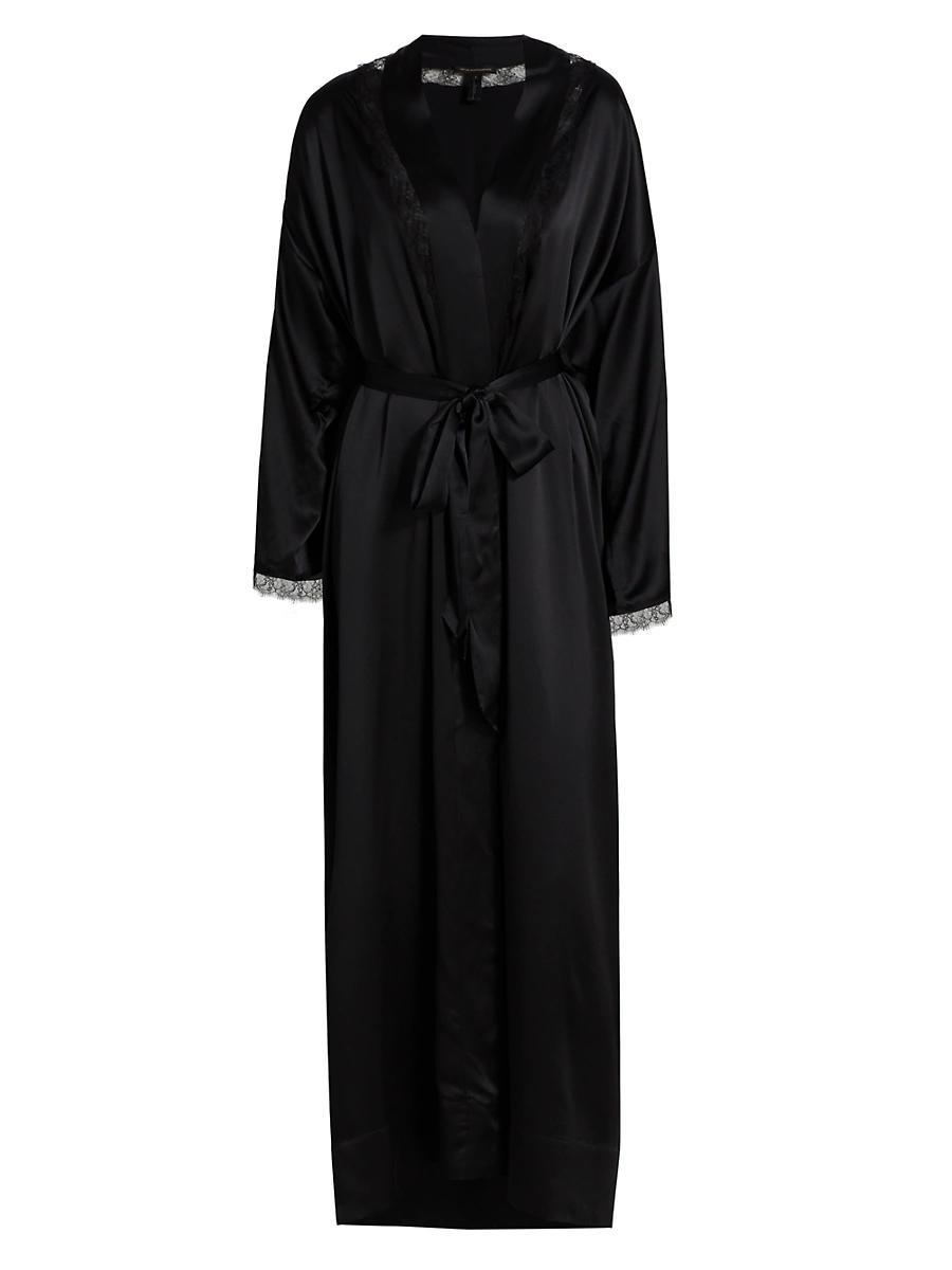 Womens Silk Lace Inset Robe Product Image