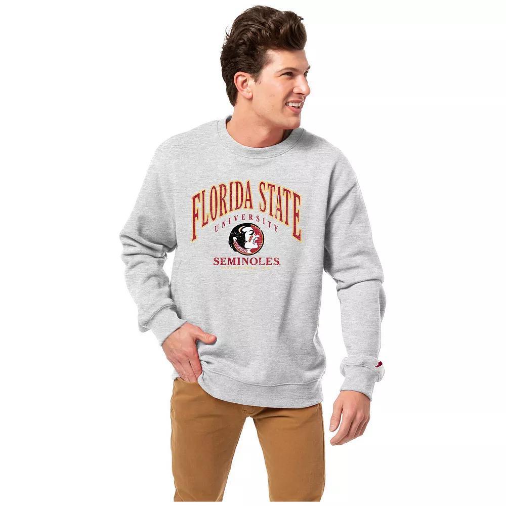Mens League Collegiate Wear Heather Gray Florida State Seminoles Tall Arch Essential 2.0 Pullover Sweatshirt Product Image
