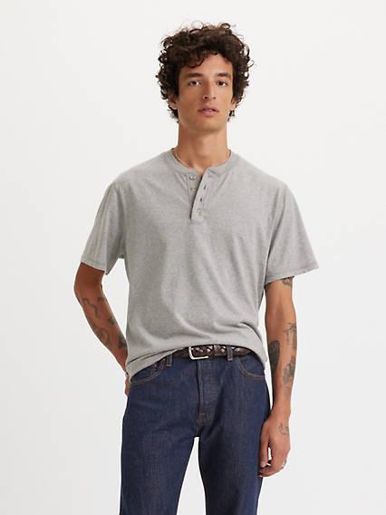 Short Sleeve Four Button Henley Product Image