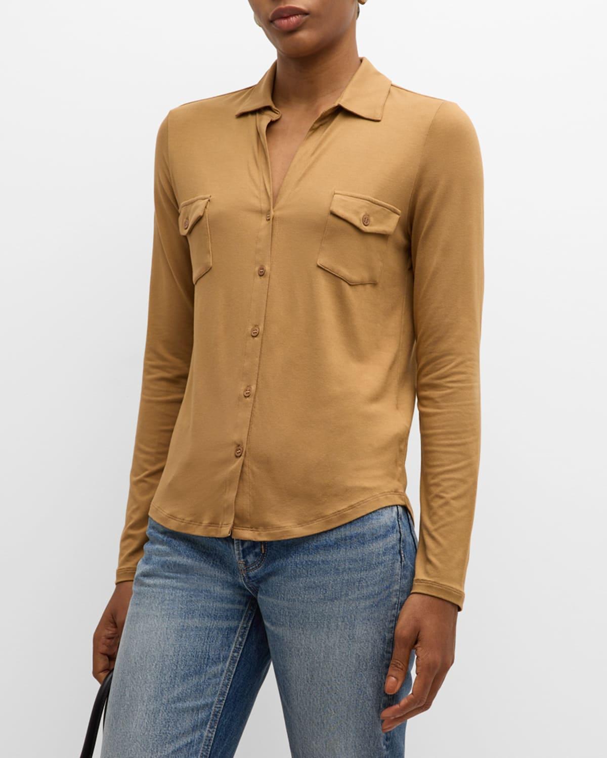 Majestic Filatures Point Collar Button Front Shirt Product Image