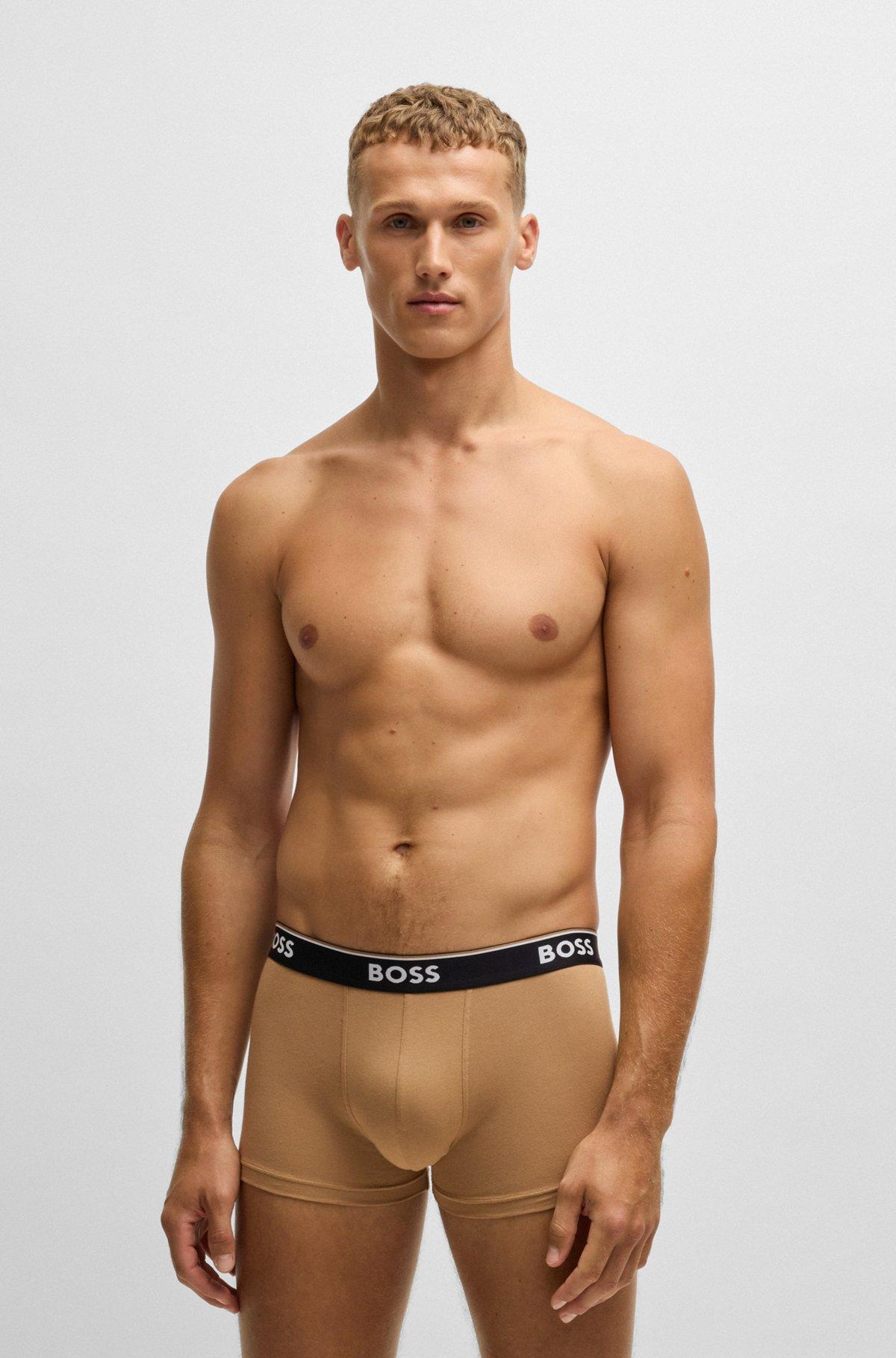 Three-pack of stretch-cotton trunks with logo waistband Product Image