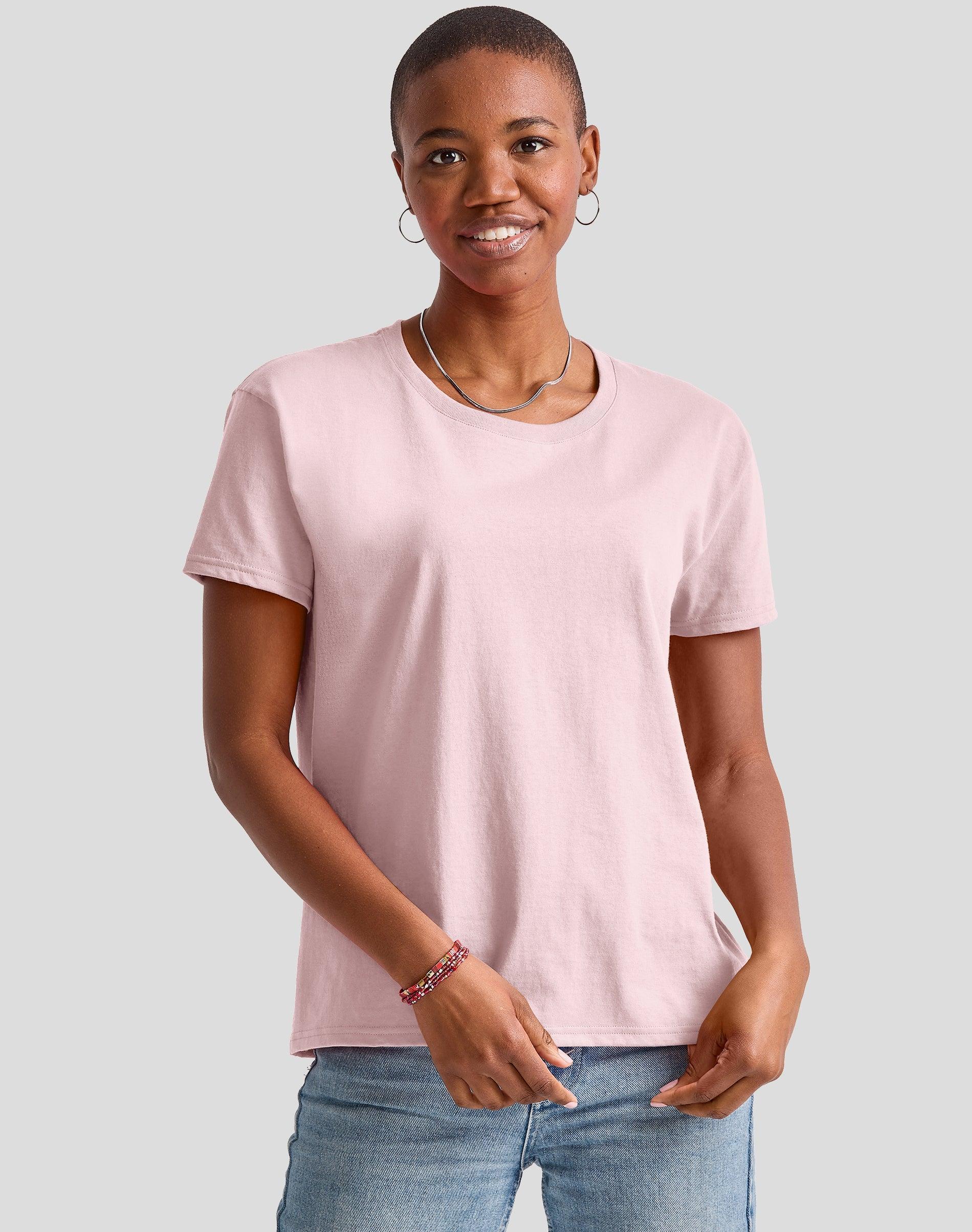 Hanes Essentials Womens Cotton T-Shirt, Oversized Fit Happy Spring Green M Product Image