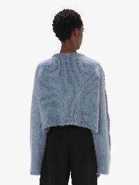 CROPPED CABLE KNIT SWEATER in blue | JW Anderson US  Product Image
