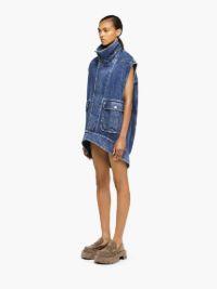 OVERSIZED SLEEVELESS HIGH NECK JACKET in blue | JW Anderson US  Product Image