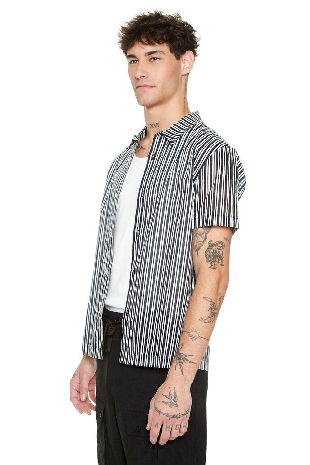 Striped Poplin Short-Sleeve Shirt | Forever 21 Product Image