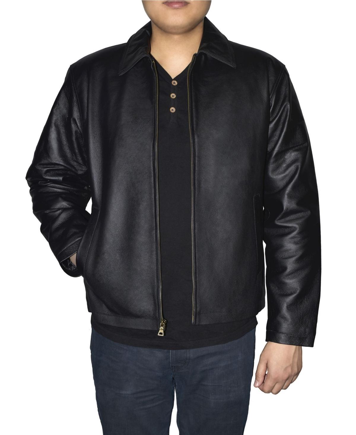 Men's Vintage Leather Jacket, Size: Small, Black Product Image