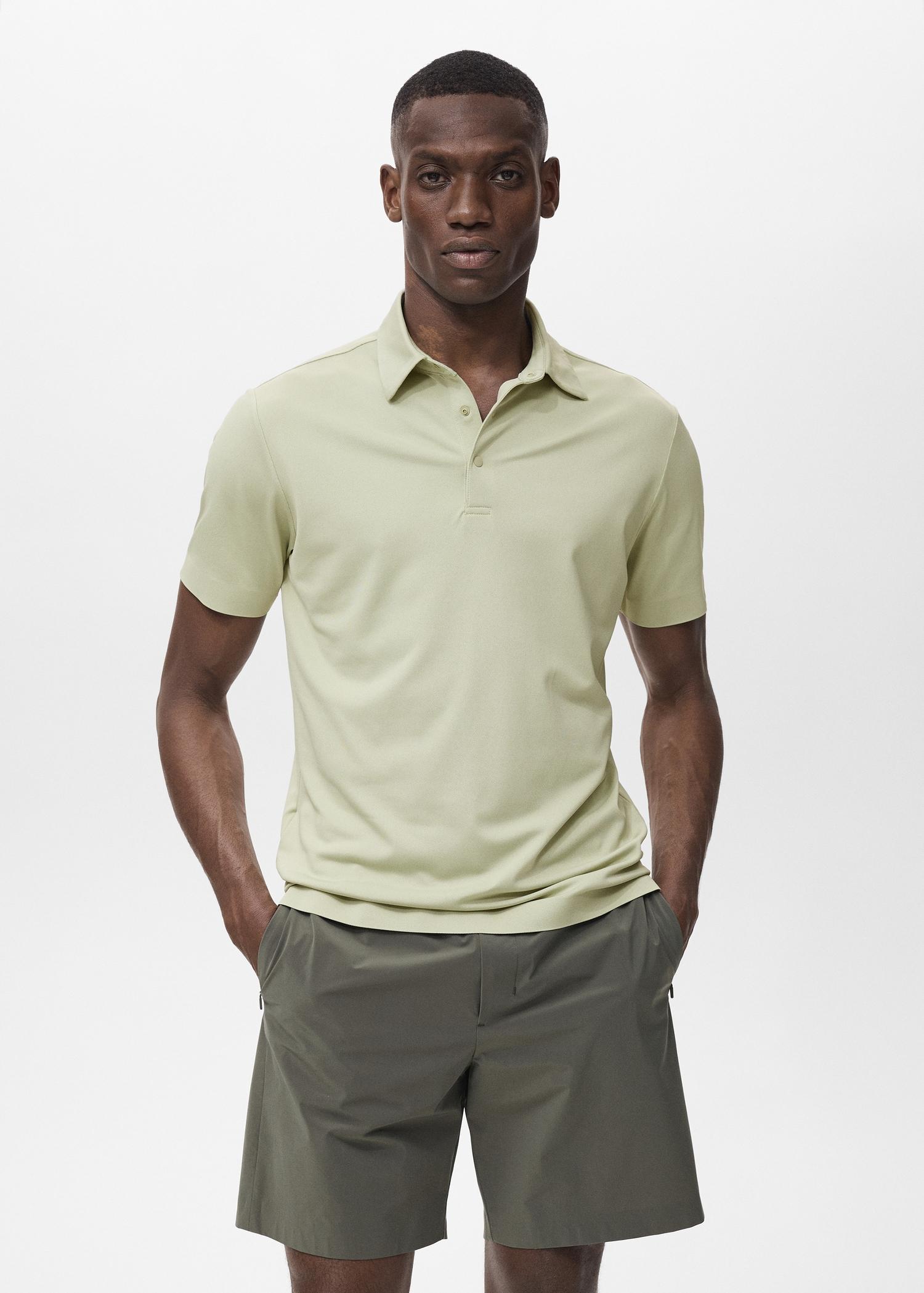 COOLMAX® slim-fit polo shirt - Men | MANGO USA Product Image