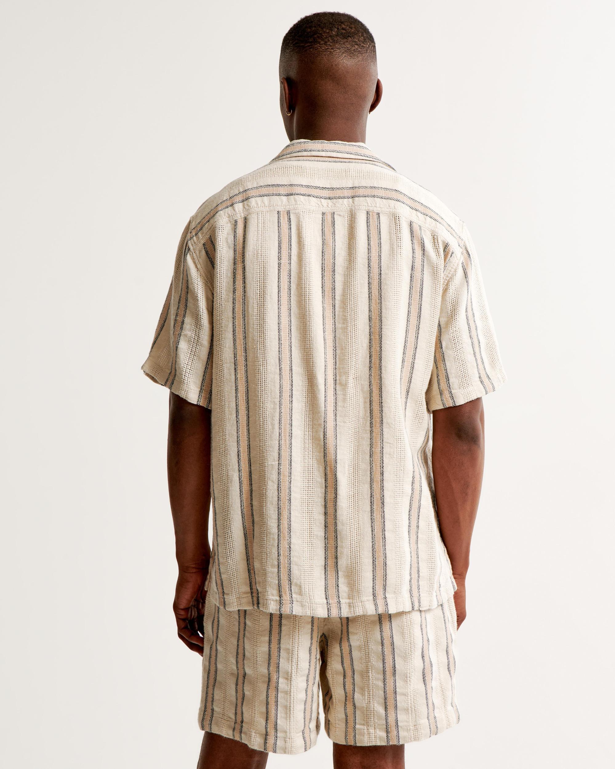 Camp Collar Linen-Blend Shirt Product Image