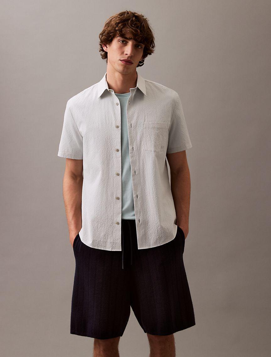 Solid Seersucker Classic Button-Down Shirt Product Image