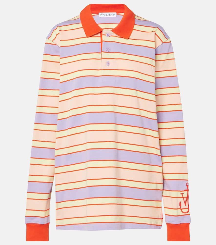 JW ANDERSON Striped Cotton Polo Shirt In Multicoloured Product Image
