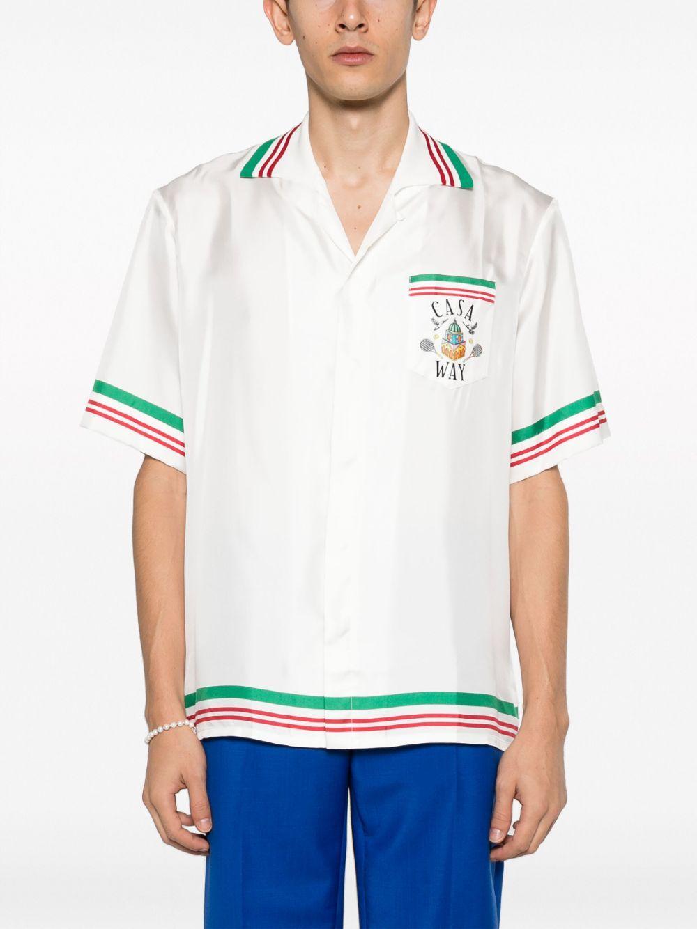 Tennis Club Icon striped silk shirt Product Image