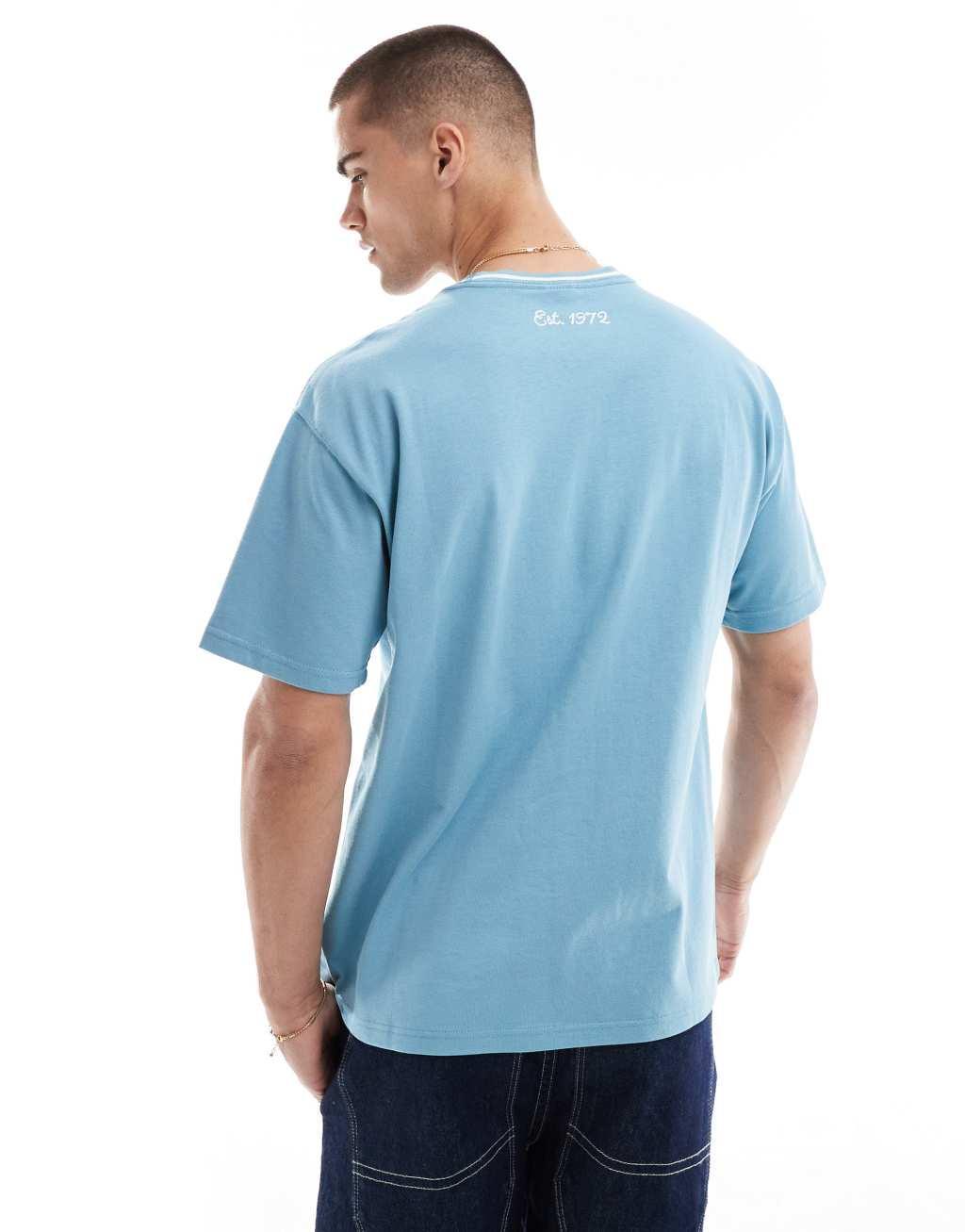 Nike Swoosh overlay logo t-shirt in blue Product Image