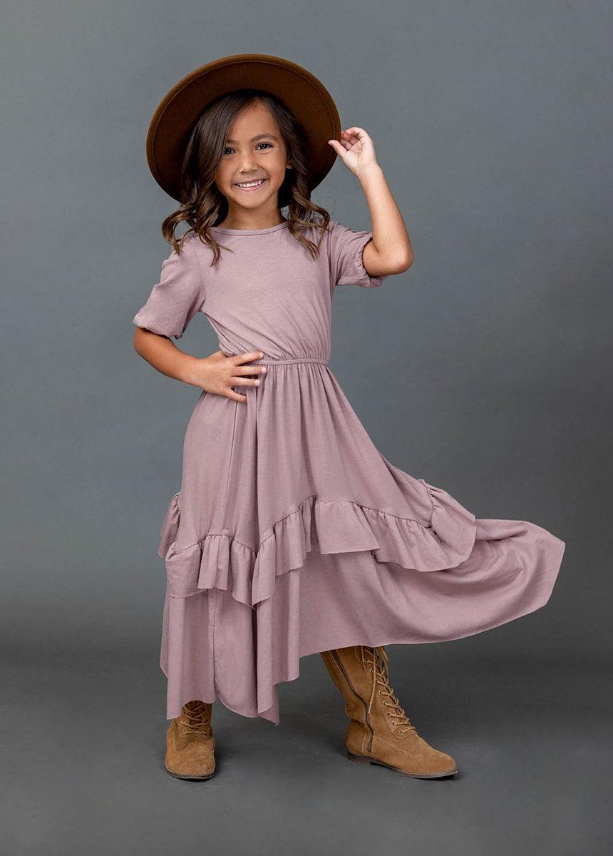 Harley Dress in Dusty Orchid Girls Product Image