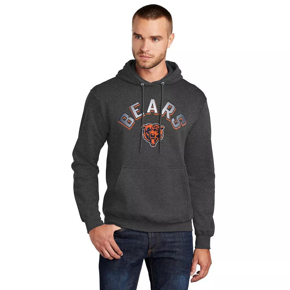 Men's Starter  Charcoal Chicago Bears Arch Over Logo Pullover Hoodie, Size: XXL Product Image