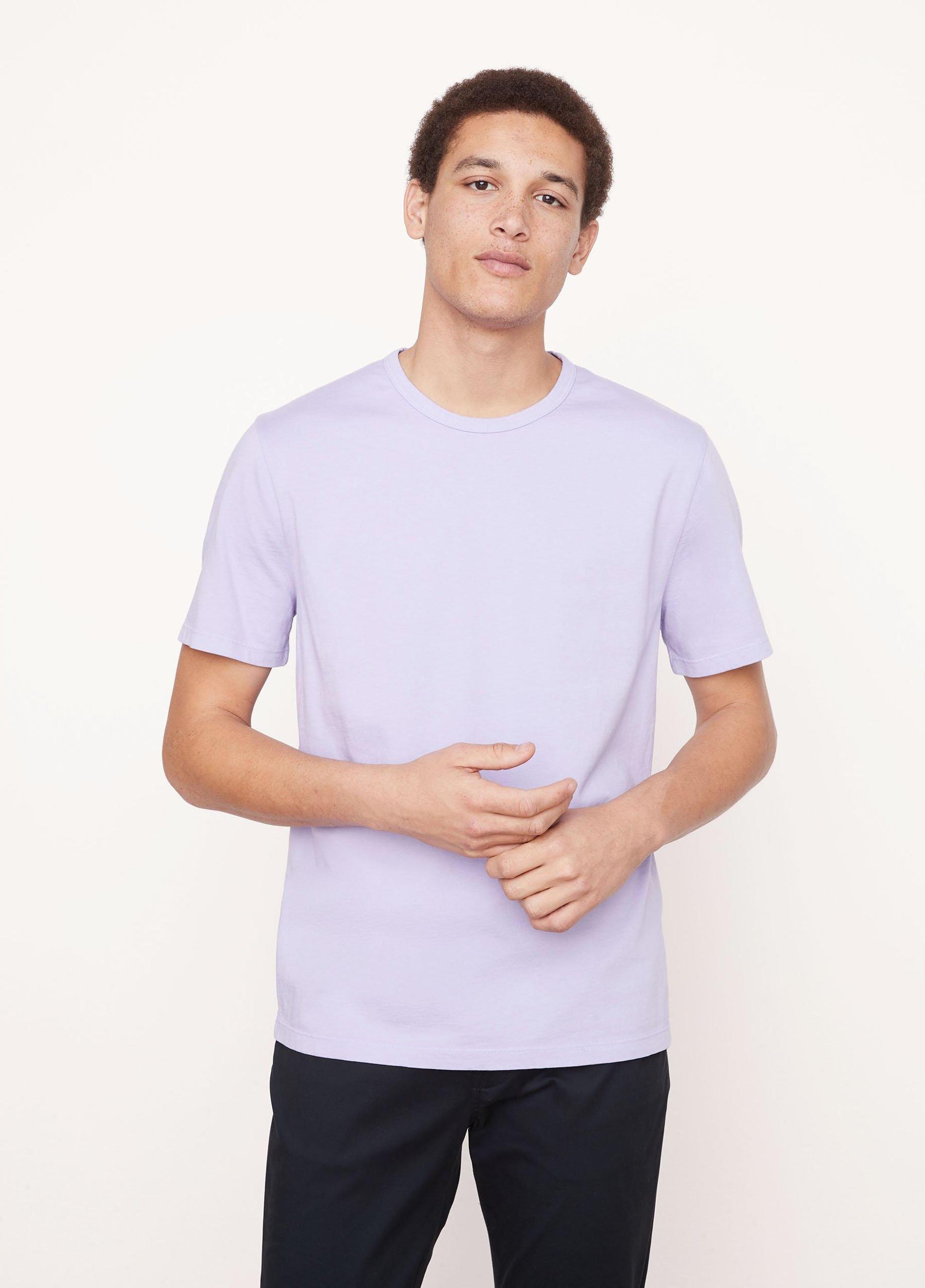 Mens Garment Dye Cotton T-Shirt, Washed Wild Iris, Size S Vince Product Image