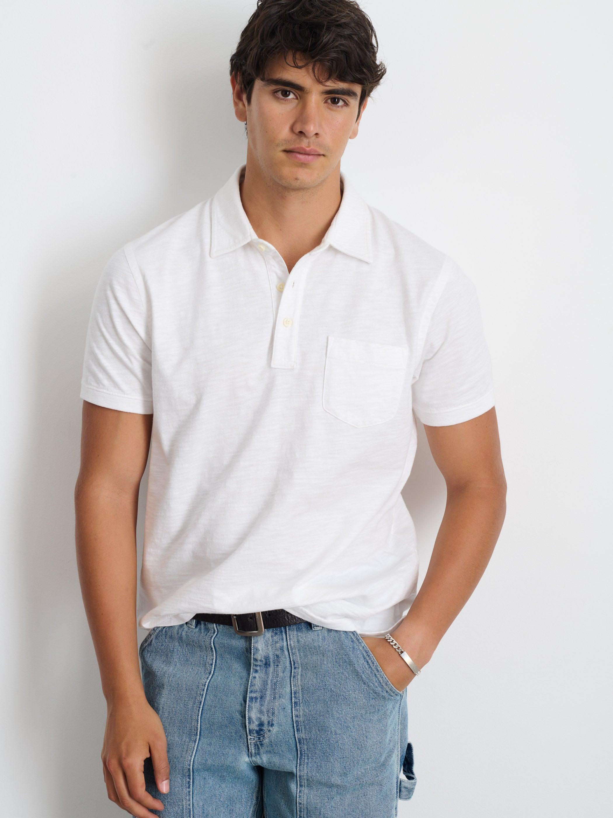 Standard Slub Cotton Polo Male Product Image