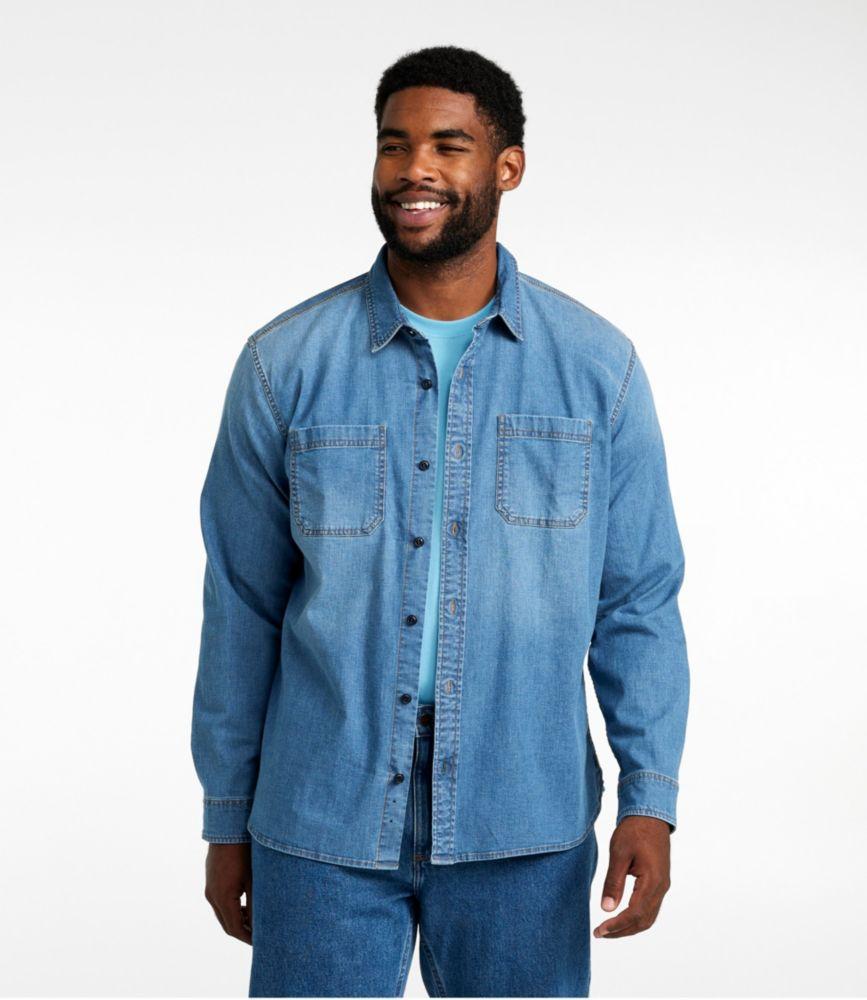 
                            Men's BeanFlex® Denim Shirt, Slightly Fitted Untucked Fit, Long-Sleeve
                         Product Image