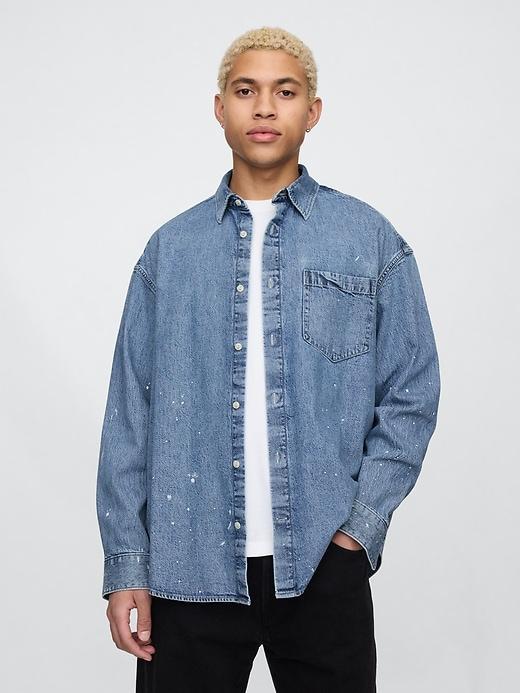 Painted Denim Big Shirt Product Image