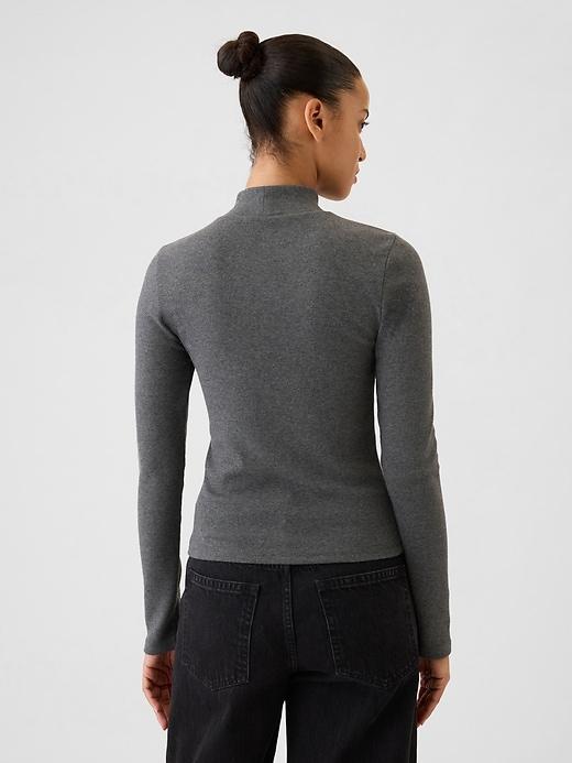 Modern Rib Cropped Mockneck Shirt Product Image