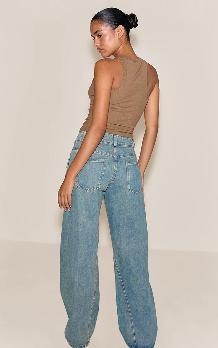 Vintage Seam Detail Relaxed Wide Leg Jeans Product Image
